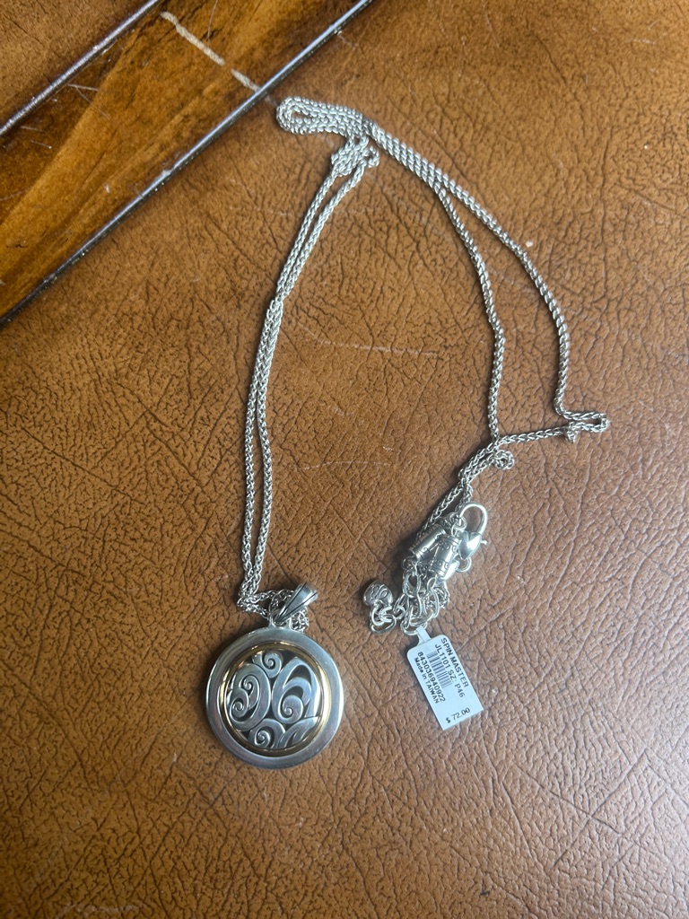 Brighton Silver-Tone Filigree Round Locket Necklace